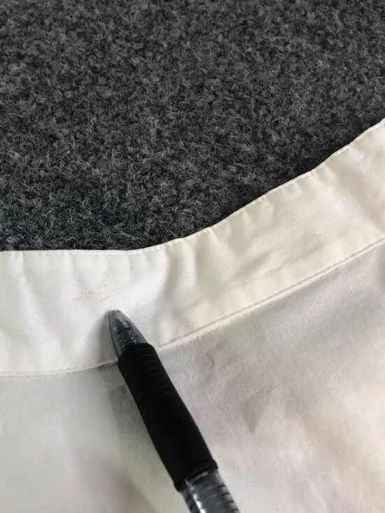 Eileen Fisher Tunic Shirt Womens Medium White Organic Cotton Band Collar Button - Picture 15 of 16